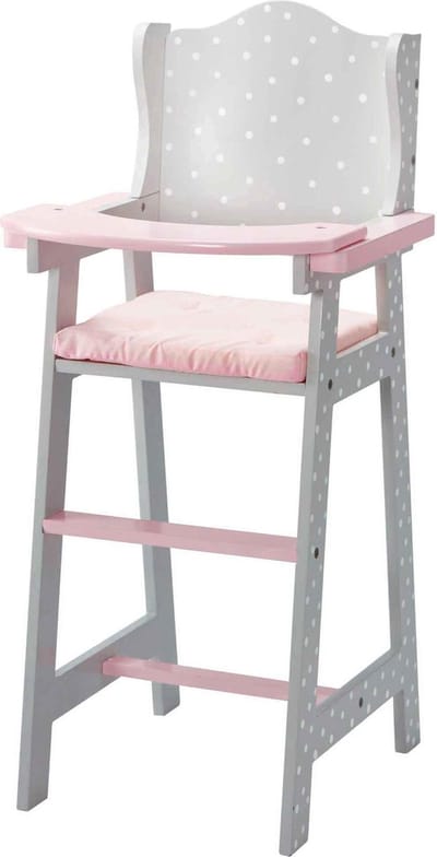 Teamson Kids Kinderstoeltje Voor Babypoppen - Accessoires Voor Poppen - Roze/Grijs