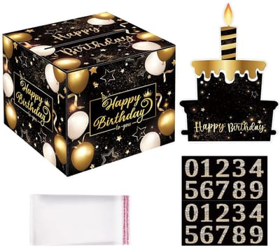 Dailygoods- Geldgeschenk Creatieve Mystery Box - Verjaardag Geschenkdoos - Verrassingsdoos - Taartdecoratie - Verpakking Voor Geldgeschenken - Transparante Zakken - Verjaardagscadeau