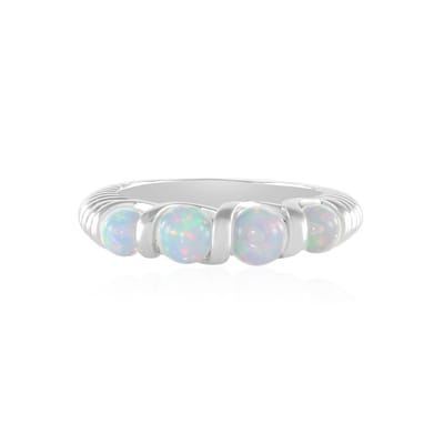 Cavill - Zilveren ring met platina vergulding - 1,401 ct Welo-opaal uit Ethiopië - Ronde kraal - Elegante glinstering - 925 sterling zilver dames ring