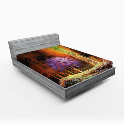 ABAKUHAUS Fantasy Hoeslaken, Digital Tropic Exotic, Zachte Decoratieve stof met Elastische Band, 140 x 200 cm, Multicolor