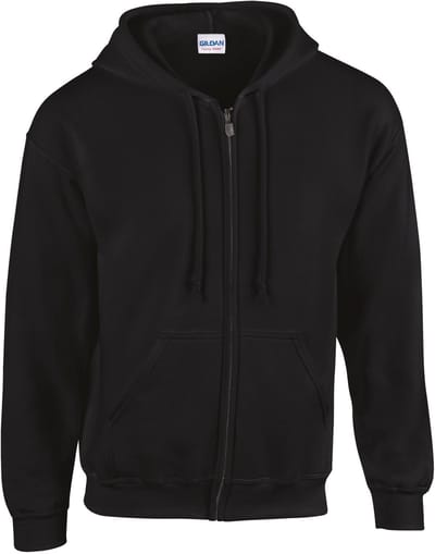 Gildan Heavy Blend™ Adult Full Zip Hooded Sweatshirt GI18600 - Black - XXL