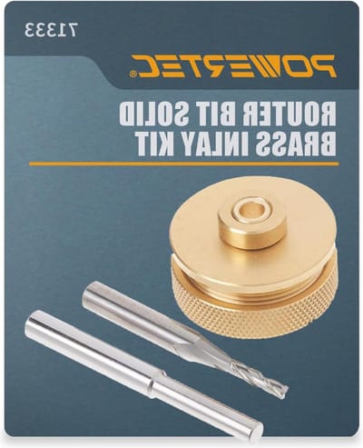 Router Bits Massief Messing Inlay Kit - High RPM Routing - Inclusief 1/8 Carbide Router Bit Cutter - 1/4 schacht Universele Bus Borgmoer - Voor 1/4 Sjablonen - Uitlijning Pin