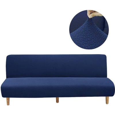 LEVIVEL Housse Épaisse Élastique pour Canapé-Lit Housse de Protection Housse pour Canapé Pliant sans Accoudoirs pour Salon Housse Élastique pour Fauteuil Protecteur X (120-155cm) blue