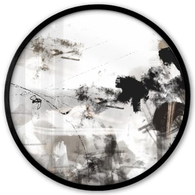 Poster in lijst Rond - Fotolijst 40x40 cm - Posters - Schilderij - Verf - Zwart wit - Kunst - Ronde posterlijst zwart - Decoratie - Wanddecoratie woonkamer - Muurdecoratie slaapkamer