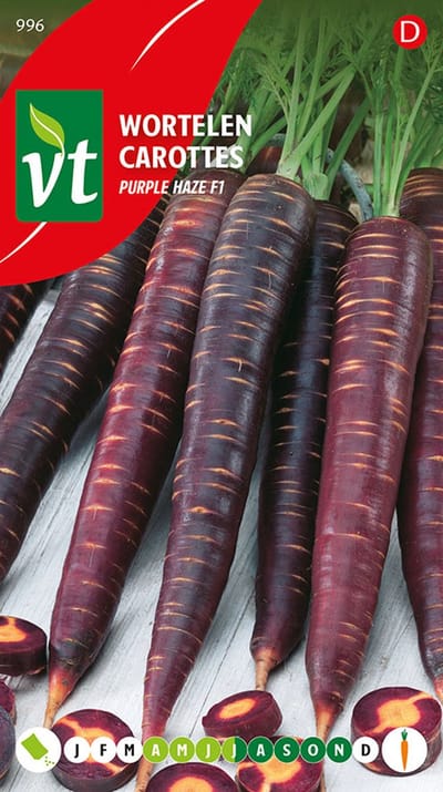 Paarse Wortelzaden 'Purple Haze F1' - Hoge Opbrengst en Rijk aan Antioxidanten