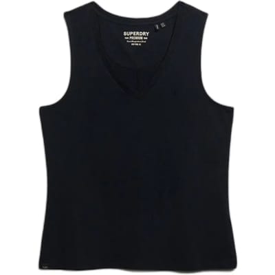 Superdry Studios Vee Mouwloze V-hals T-shirt Zwart 2XS Vrouw