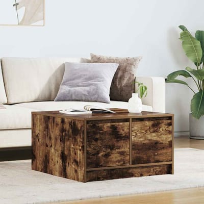 vidaXL - Salontafel - met - lades - 70,5x70x40 - cm - gerookt - eikenkleurig