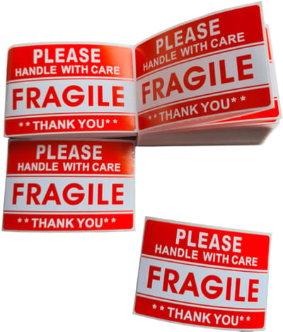 10x Sticker FRAGILE