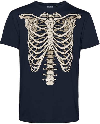T-shirt kind Skelet | Carnavalskleding kinderen | Carnaval Kostuum | Foute Party | Navy | maat 68