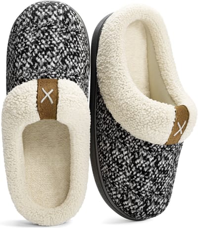Pantoffels Dames - Sloffen - Maat 38/39 - Zwart/Grijs - Anti-slip - Comfeet