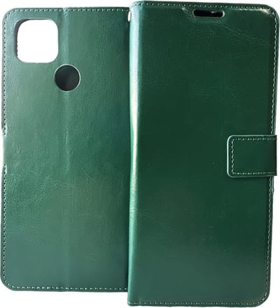 Bookcase Geschikt voor: Xiaomi Redmi 9C -Groen - portemonnee hoesje
