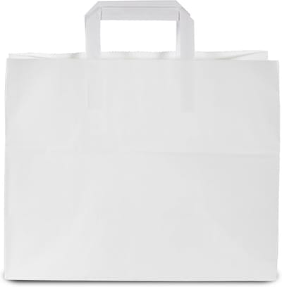 Bruin/Witte Kraft Papieren Zakken met Handvat voor Cadeaus en Boodschappen in Groot Diverse Maten