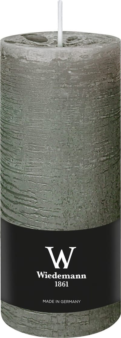 Wiedemann Cilinderkaars/stompkaars - rustieke kaars - lichtgrijs - 7 x 16 cm - 66 branduren