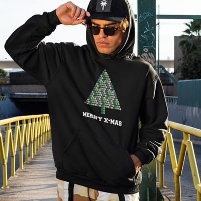 Lekker Waus Foute Kerst Hoodie Zwart - Pillenboom Merry Christmas - Maat XS - Kerst Outfit Dames & Heren