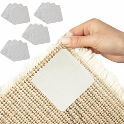16 stuks Antislipmatten voor Tapijten (10x10 cm) – Herbruikbare Vierkante Antislipkussens, Geschikt voor Houten Vloeren, Tegels en Laminaat, Houdt Tapijten Stabiel en Voorkomt Uitglijden