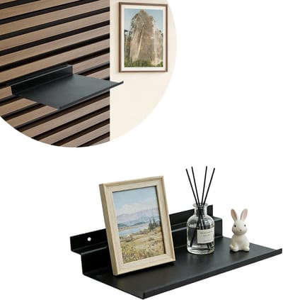 Akoestische panelen accessoires - 15 x 10 cm - zwarte metalen wandplanken - ideale opslagoplossing voor woonkamer - ShopVlot