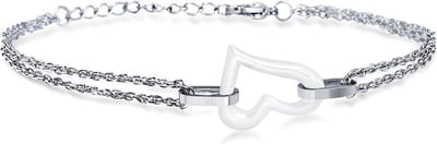 Montebello Armband Chanelle White - 316L Staal - Hart - 18+3cm