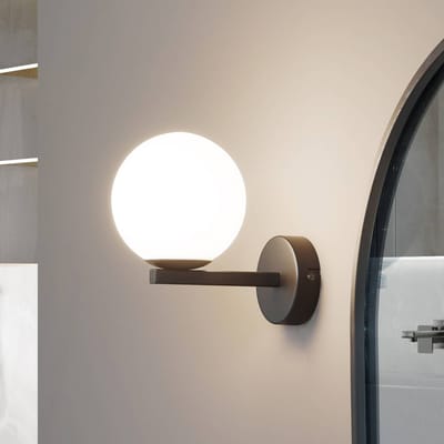 Lucande - Wandlamp - 1licht - Staal, glas - H: 16.7 cm - G9 - zwart
