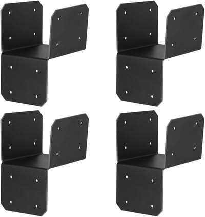 Balkanker Connector - Houtverbinder - Houten Constructies - Zwarte Poedercoating - 4 stuks - Zwart