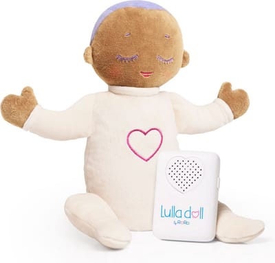 Lulla doll – Doorslaappop met natuurlijke hartslag & ademhaling - Hartslag knuffel - Slaaphulp - Werkt tot 12 uur - Vanaf 0 maanden - Machinewasbaar - Lilac