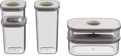 LEO 5-delige smart seal voedselcontainer set - Lunch - Transparant -