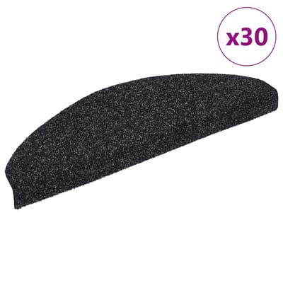 vidaXL - Trapmatten - Zelfklevend - 30 - stuks - 65x21x4 - cm - Zwart - Halfrond - Groot