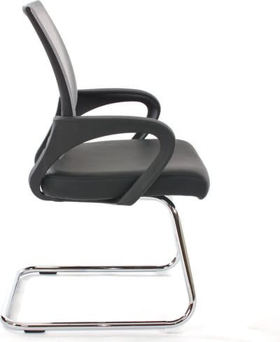 Set van 2 vergaderstoelen Ancona, bezoekersstoel, kunstleer MVG-gecertificeerd ~ grijs
