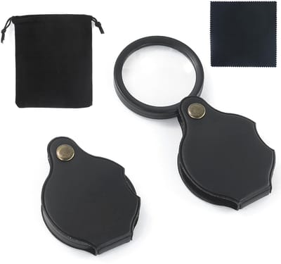 Dailygoods- Zakloep 10x vergroting - Opvouwbare Leesloep - 360 graden draaibaar - Vergrootglas voor volwassenen - Inclusief opbergtas - Reinigingsdoek inbegrepen