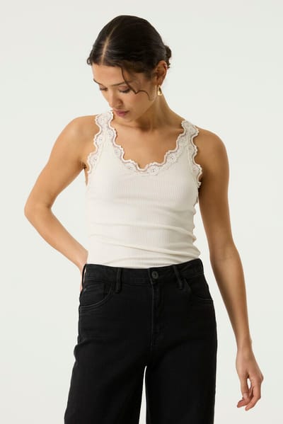 Lace Trim Tank Top Dames Garcia