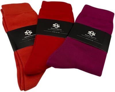 Owen Smith - Herensokken - 3 paar - Rood, Fuchsia, Orange rust - maat 43-46