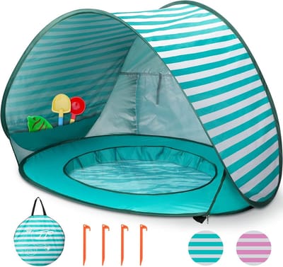 Baby strandtent pop-up - UV bescherming - met grondzeil - voor peuters en baby