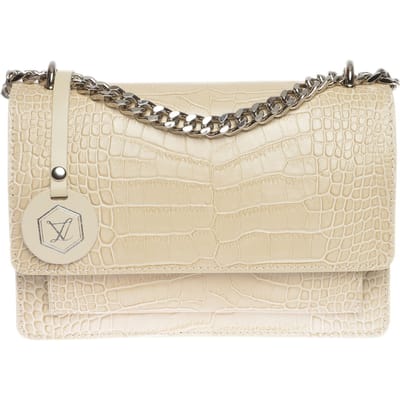 Luisa Vannini Beige Rundleer Tas