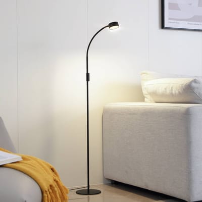 Lindby LED vloerlamp Maori, 140 cm, zwart, CCT, dimbaar