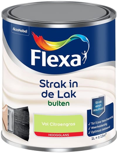 Flexa - Strak In De Lak Buitenlak Hoogglans - Vol Citroengras - Mengverf - 1 L