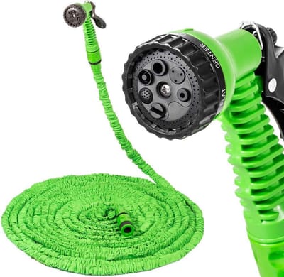 BASIC Flexibele tuinslang en bewatering 30 meter - Tuinbewatering - Tuinsproeier - Waterslang - 7 Sproeifuncties