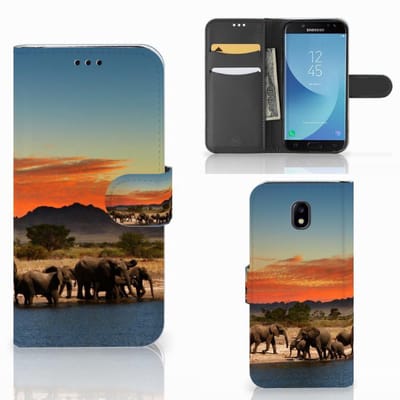 Boekhoesje voor Samsung Galaxy A30 Telefoonhoesje met Pasjes Olifanten