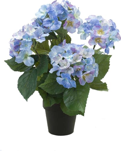 Emerald - Kunstplant in pot Hortensia blauw 40cm - Kunstplant voor binnen