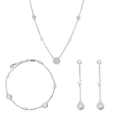 Orphelia 'Milena' Dames 925 Sterling Zilveren Set: Ketting + Armband + Oorbellen - Zilver SET-7379