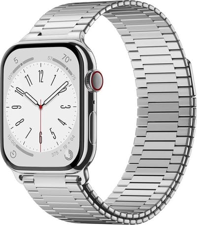 By Qubix - Geschikt voor Apple Watch bandje - Magnetische stalen band - Zeer sterke magneet - Zilver - Geschikt voor Apple Watch 38mm / 40mm / 41mm / 42mm - stalen bandje