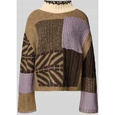 Loose fit gebreide pullover met katoen en wol