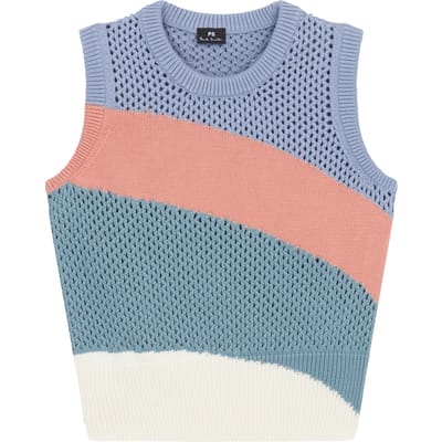Paul Smith Womens Knitted Vest Crew Neck Blue Size: M | Sweaters Outlet | Dames | Blauw