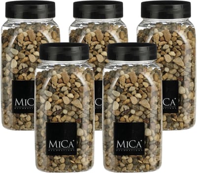 Mica Decorations decoratie stenen - 5x - 650ml - bruin mix - hobby steentjes - sier stenen