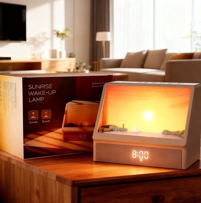 Daglichtwekker - Zonsopgangwekker - Rustig Wakker Worden - Simuleert Zonsopgang - 18 cm - Wit