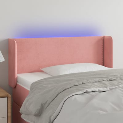 vidaXL - Hoofdbord - LED - 103x16x78/88 - cm - fluweel - roze