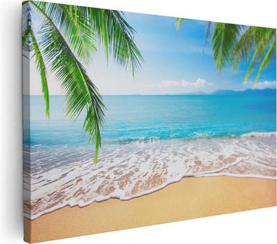 Artaza Canvas Schilderij Zeezicht - 30x20 cm - Klein - Wanddecoratie Strand - Muurdecoratie Woonkamer - Kamer Accessoires Tropisch