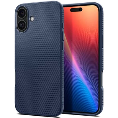 Spigen Liquid Air Hoesje Geschikt voor Apple iPhone 16 - Back Cover Flexibel TPU Blauw