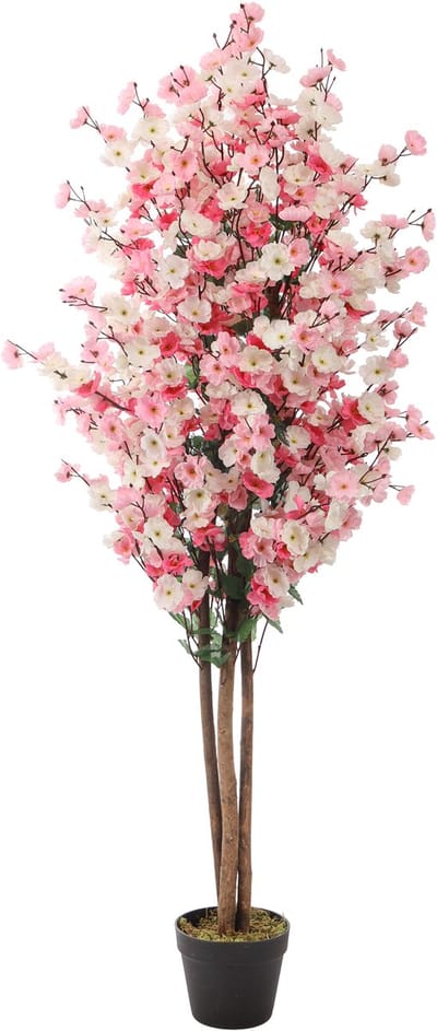 Kunst Kersenbloesemboom | Roze/wit – 150 cm - Kunst Bloesemboom – Extra Vol – Sfeervolle Nep Kunstplant bloesem