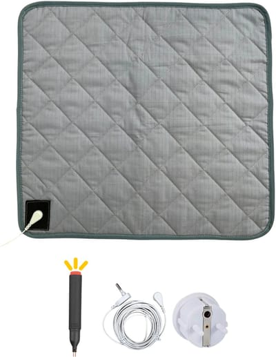 Aardingslaken - Groundingly - Aardingsmat - Inclusief testpen - Earthing - Grounding - Grijs (40x43)