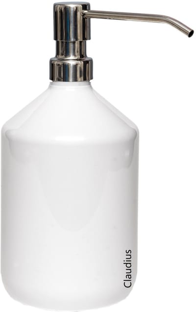 Lege Plastic Fles Apothekersfles 500 ml Wit - met luxe RVS zilverkleurige pomp - set van 5 stuks - navulbaar - leeg