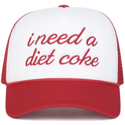Unisex I Need A Diet Coke Borduurwerk Baseball Net Petten Lente Zomer Buiten Verstelbaar Casual Petten Zonbescherming Pet Sportpet red
